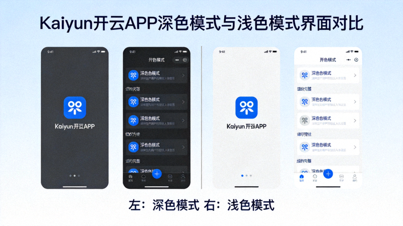 Kaiyun开云APP深色模式与浅色模式界面对比截图