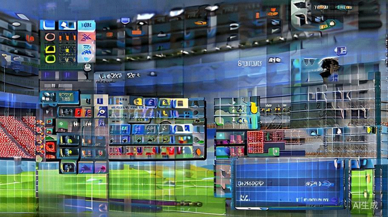 APP内足球比赛直播画面，支持多镜头切换和实时数据悬浮窗显示
