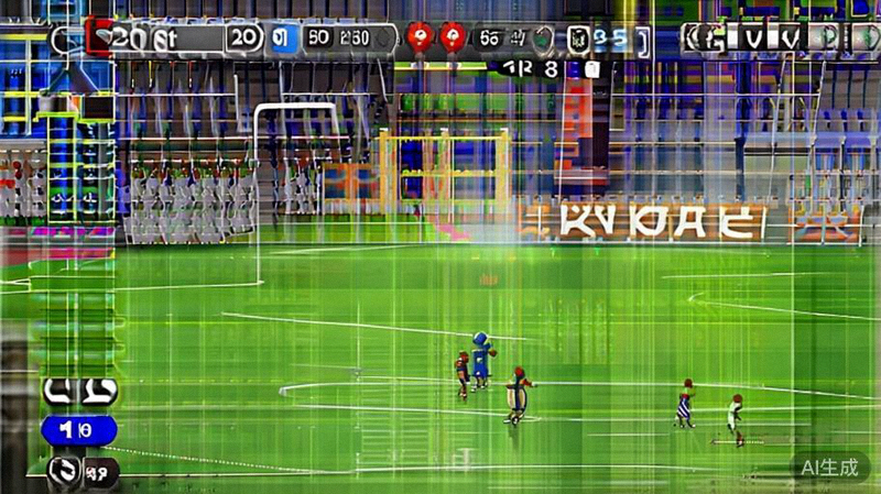 APP内高清足球赛事直播画面截图，展示清晰的比赛画面和实时比分